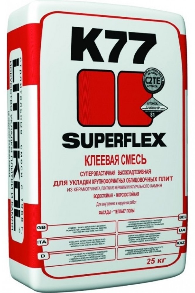 Клей для укладки плитки LITOKOL SUPERFLEX K77 25 кг
