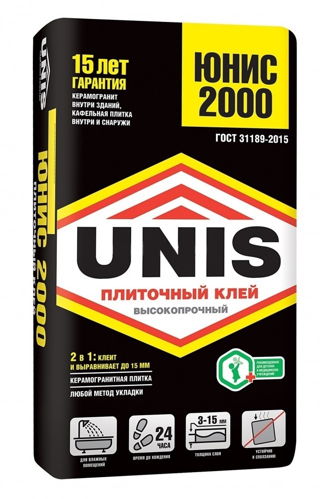 Клей для плитки UNIS 2000 ЮНИС 2000 25кг